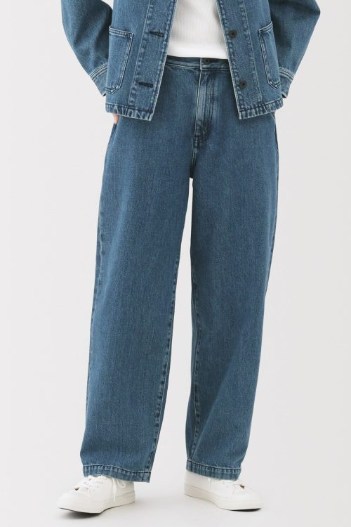 Women’s Kapok Blend Denim Wide Tapered Pants