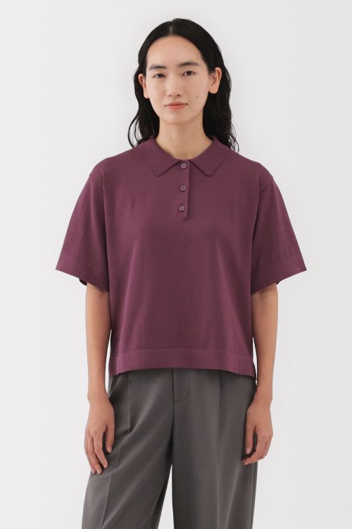 Women’s Light Knit Short Sleeve Polo Jumper