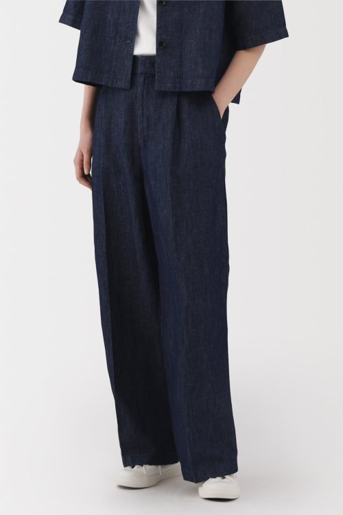 Women’s Hemp Blend Denim Darted Wide Pants